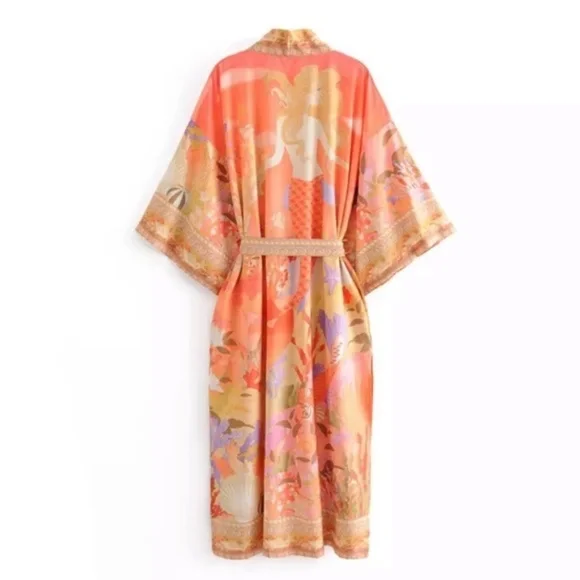 SOLD OUT Mermaid Dreams Boho Kimono Duster Robe Coverup - Picture 11 of 15